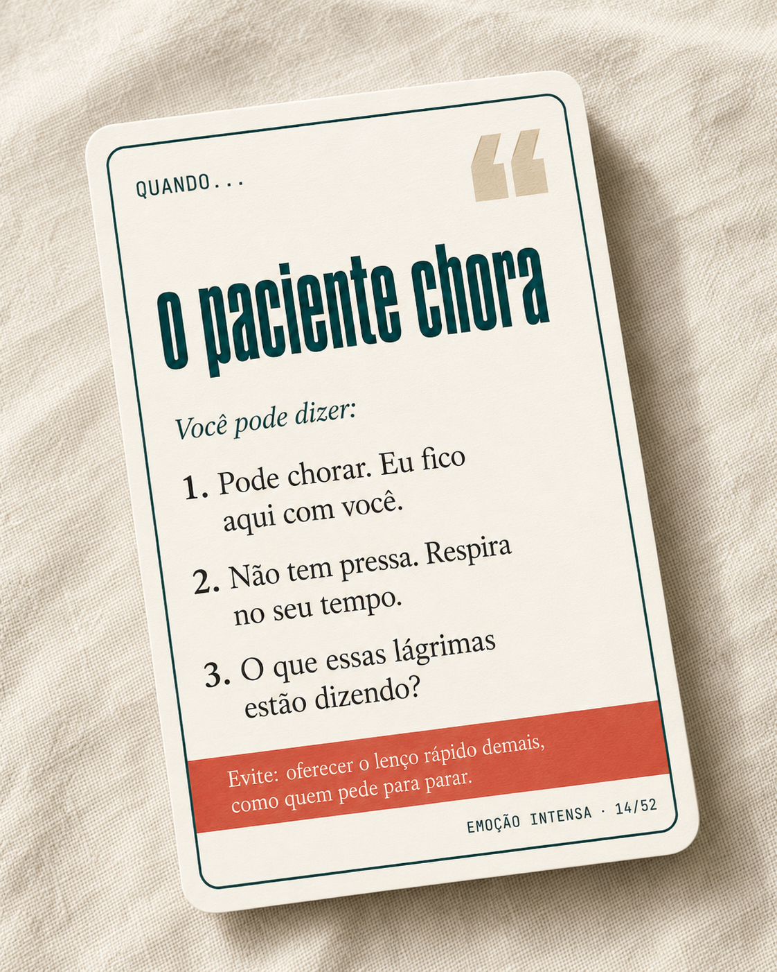 Carta: quando o paciente chora